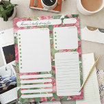 De  Nota's van de Planner van Rozen Dagelijkse en  Notitieblok<br><div class="desc">Retro Red Roses Daily Planner Notes en lijst uitvoeren</div>