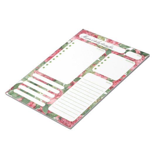 De  Nota's van de Planner van Rozen Dagelijkse en  Notitieblok (Schuin)