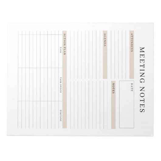 De Nota's van de vergadering de Blocnote van de Pl (Voorkant)