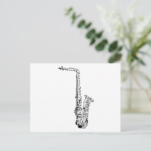 De Nota's van Saxaphone Briefkaart (Staand voorkant)