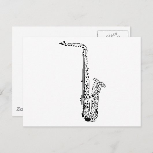 De Nota's van Saxaphone Briefkaart (Voorkant / Achterkant)