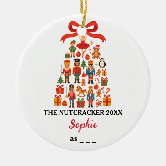 De Notenkraker Aangepaste Balletrol Kerstmis Keramisch Ornament (Voorkant)
