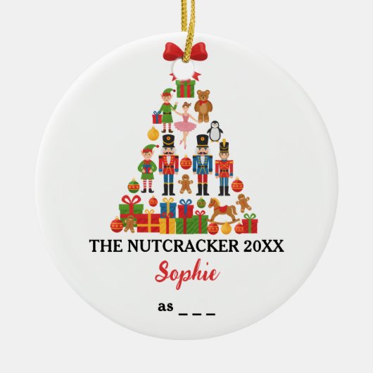 De Notenkraker Aangepaste Balletrol Kerstmis Keramisch Ornament (Voorkant)