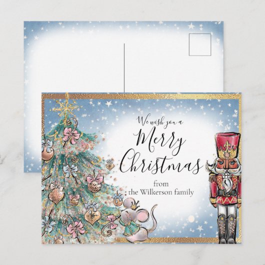 De Notenkraker Aangepaste Naam Prettig Kerstfeest Briefkaart (Voorkant / Achterkant)