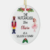 DE Notenkraker & Ballerina met aangepaste naam & t Keramisch Ornament (Rechts)