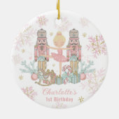 De Notenkraker Ballet Blush Roze 1e Verjaardag Keramisch Ornament (Achterkant)