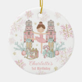 De Notenkraker Ballet Blush Roze 1e Verjaardag Keramisch Ornament (Voorkant)