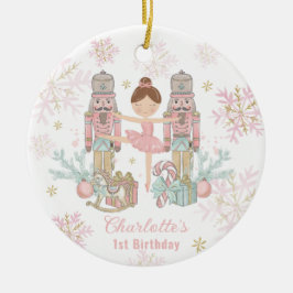 De Notenkraker Ballet Blush Roze 1e Verjaardag Keramisch Ornament
