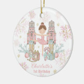 De Notenkraker Ballet Blush Roze 1e Verjaardag Keramisch Ornament (Links)