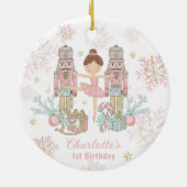 De Notenkraker Ballet Blush Roze 1e Verjaardag Keramisch Ornament (Achterkant)