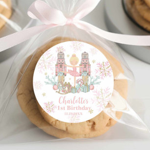 De Notenkraker Ballet Blush Roze 1e Verjaardag Ronde Sticker