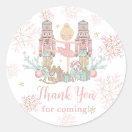 De Notenkraker Ballet Blush Roze Kerst Ronde Sticker