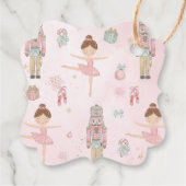 De Notenkraker Ballet Blush Roze Winter Kerstmis Bedankjes Labels (Achterkant)