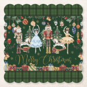 De notenkraker ballet feestelijk vrolijk kerstfees kartonnen onderzetters (Voorkant)