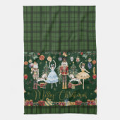 De notenkraker ballet feestelijk vrolijk kerstfees theedoek (Verticaal)