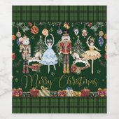 De notenkraker ballet feestelijk vrolijk kerstfees wijn etiket (Enkel label)