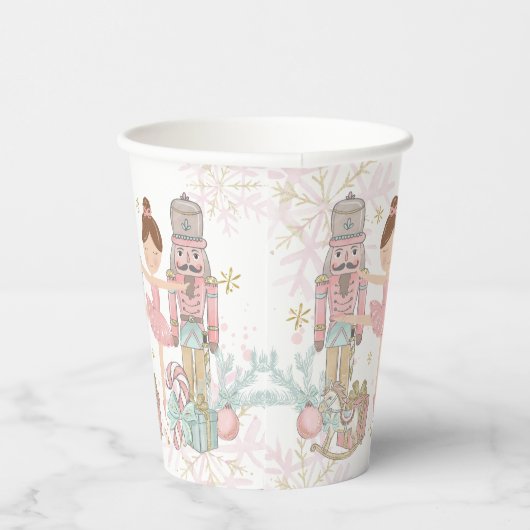 De Notenkraker Ballet Pastel Blush Roze Kerstmis Papieren Bekers (Rechts)