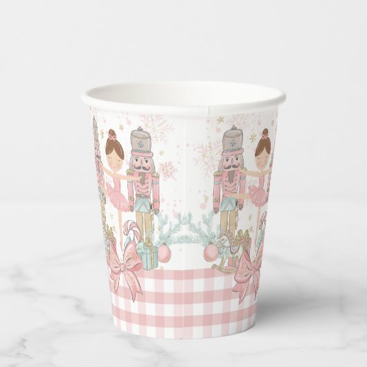 De Notenkraker Ballet Pastel Blush Roze Kerstmis Papieren Bekers (Rechts)