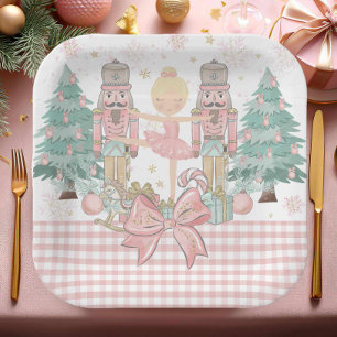 De Notenkraker Ballet Pastel Blush Roze Kerstmis Papieren Bordje
