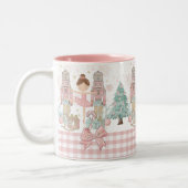 De Notenkraker Ballet Pastel Blush Roze Kerstmis Tweekleurige Koffiemok (Links)