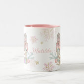 De Notenkraker Ballet Pastel Blush Roze Kerstmis Tweekleurige Koffiemok (Center)