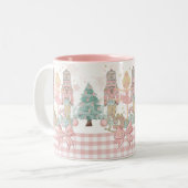 De Notenkraker Ballet Pastel Blush Roze Kerstmis Tweekleurige Koffiemok (Voorkant links)