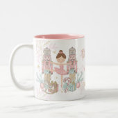 De Notenkraker Ballet Pastel Blush Roze Kerstmis Tweekleurige Koffiemok (Links)