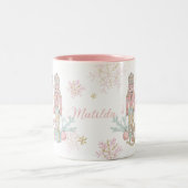 De Notenkraker Ballet Pastel Blush Roze Kerstmis Tweekleurige Koffiemok (Center)