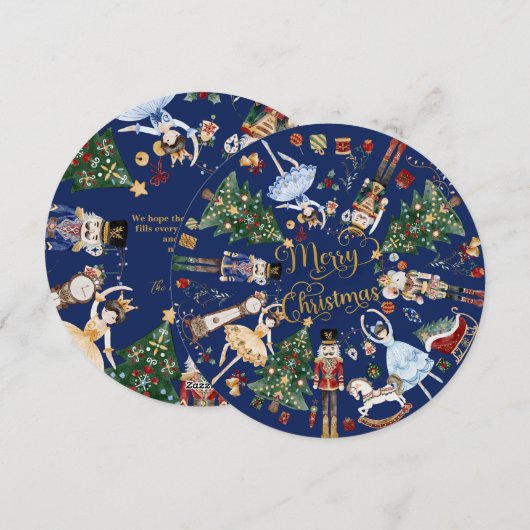 De Notenkraker Ballet Vintage Vrolijk Kerstfeest Feestdagenkaart (Voorkant / Achterkant)