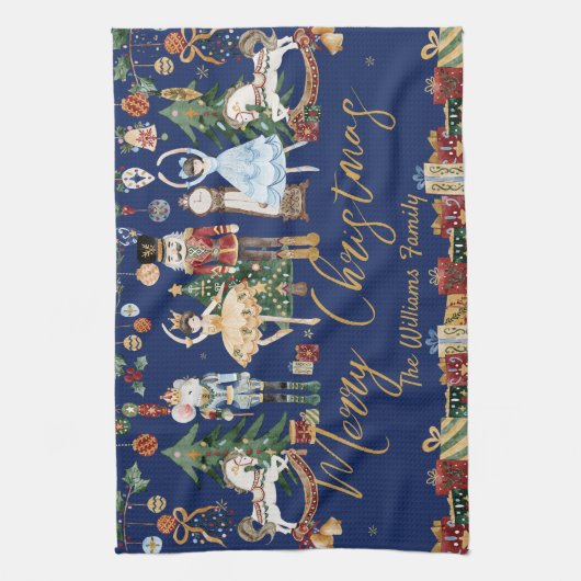 De notenkraker  Ballet Vrolijk Kerstfeest Theedoek (Verticaal)