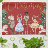  De Notenkraker Feestelijk Vrolijk Kerstfeest Theedoek (Gevouwen)