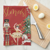  De Notenkraker Feestelijk Vrolijk Kerstfeest Theedoek (Quarter Fold)