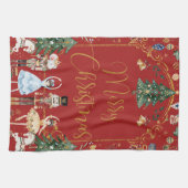  De Notenkraker Feestelijk Vrolijk Kerstfeest Theedoek (Horizontaal)