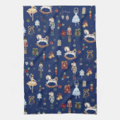 De Notenkraker Kerst Ballet  Navy Blue Theedoek (Verticaal)