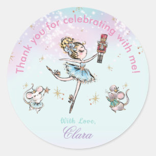 De Notenkraker Kerstmis Verjaardag Dank u Favor Ronde Sticker