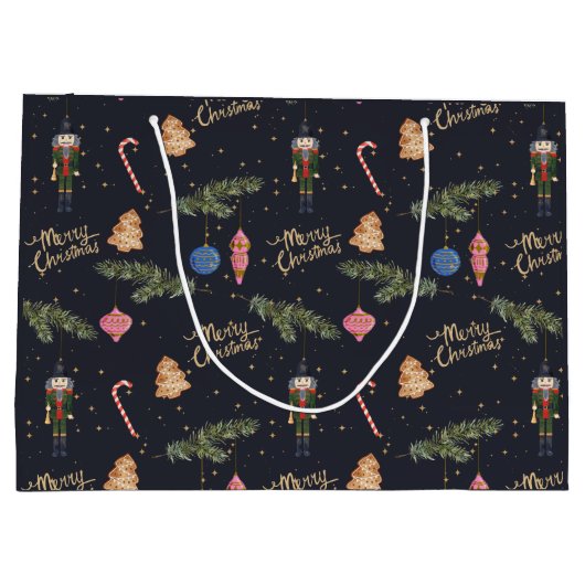 De Notenkraker, marine grote Gift Bag Groot Cadeauzakje (Achterkant)