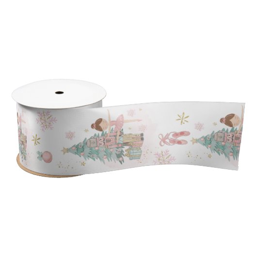 De Notenkraker Pastel Pink Mint Kerstballet Satijnen Lint (Spoel)