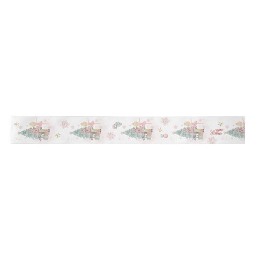 De Notenkraker Pastel Pink Mint Kerstballet Satijnen Lint (Voorkant)