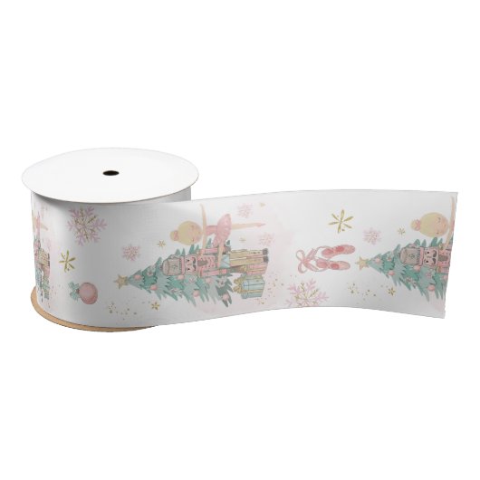 De Notenkraker Pastel Pink Mint Kerstballet Satijnen Lint (Spoel)