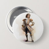 DE NOTENKRAKER PRINS CAVALIER RONDE BUTTON 7,6 CM (Voorkant /achterkant)