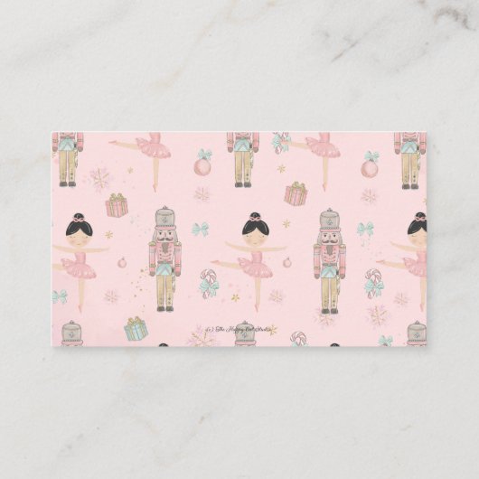 De Notenkraker Roze Baby shower Boeken voor Baby Informatiekaartje (Achterkant)