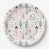 De notenkraker roze kerstballet 1e verjaardag papieren bordje (Voorkant)