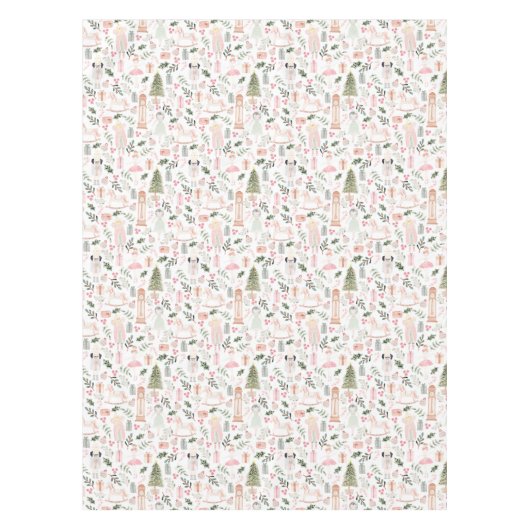 De Notenkraker Vakantie Waterverf wit Tafelkleed (Voorkant)