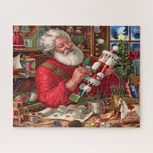 De notenkraker van de kerstman in zijn atelier legpuzzel (Horizontaal)