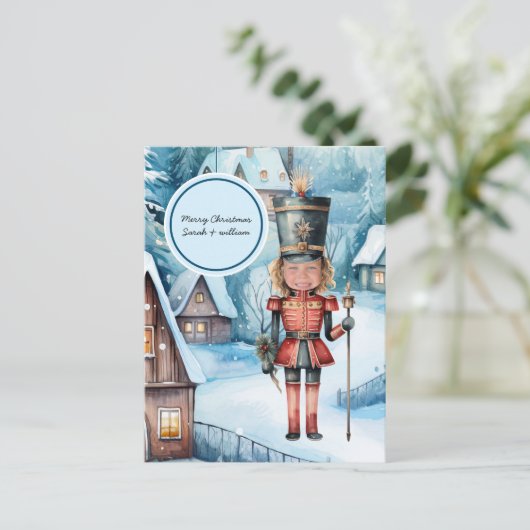 De Notenkraker "vervang het gezicht" Kerstmis Briefkaart (Staand voorkant)