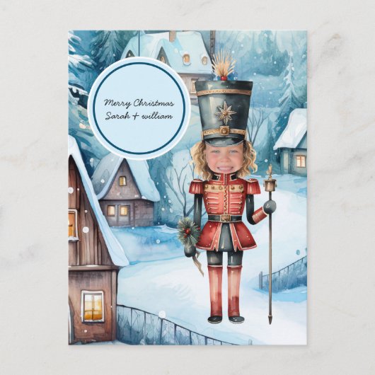 De Notenkraker "vervang het gezicht" Kerstmis Briefkaart (Voorkant)