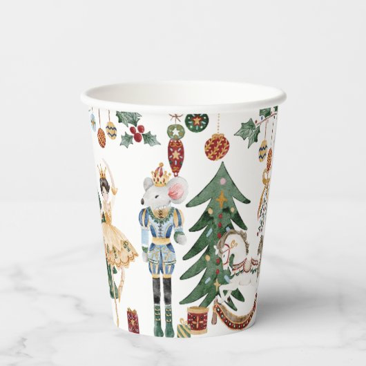 De Notenkraker Vintage Kerstmis Papieren Bekers (Achterkant)