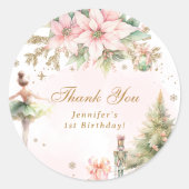 De Notenkraker Winter Nederland Dank u Ronde Sticker (Voorkant)