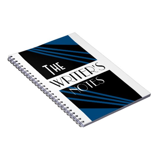 De notities van de schrijver Stijlvol Blauw Zwart  Notitieboek (Rechterzijde)