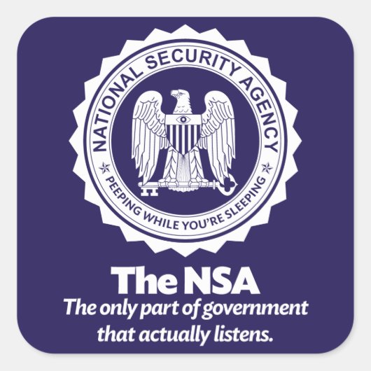 De NSA Vierkante Sticker (Voorkant)